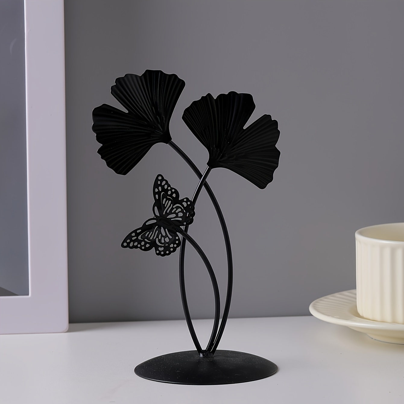 Image of 1pc Iron Hollow Flower Ginkgo Leaf Ornament Room Entrance Decoration Artwork ( Handmade Welding , Point At And The Branch Position , Which Is A Normal Phenomenon)