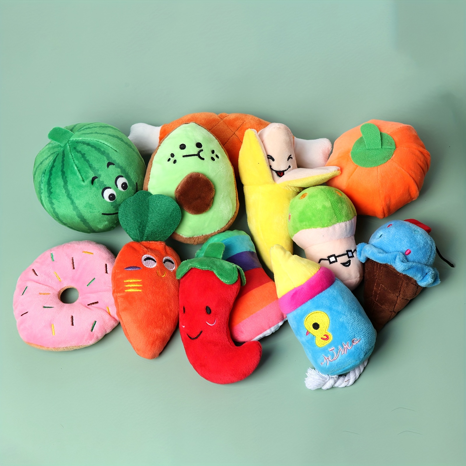 assorted fruit vegetable plush dog toys soft Temu United Kingdom