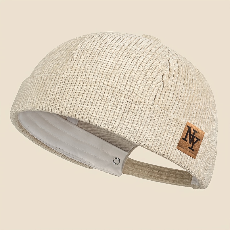 TEMU Chapeau de marin en velours pour homme avec une étiquette NY superposée , une casquette légère vintage bord, un fedora hip-hop , un chapeau