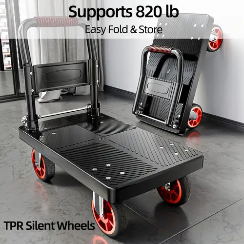 Folding Hand Truck, 500lbs Heavy Duty Dolly, Portable 6 Wheels Collapsible Luggage Cart With 2 Elast I.502107606 Folding Hand Truck, 500lbs Heavy Duty Dolly, Portable 6 Wheels Collapsible Luggage Cart With 2 Elast I.502107606