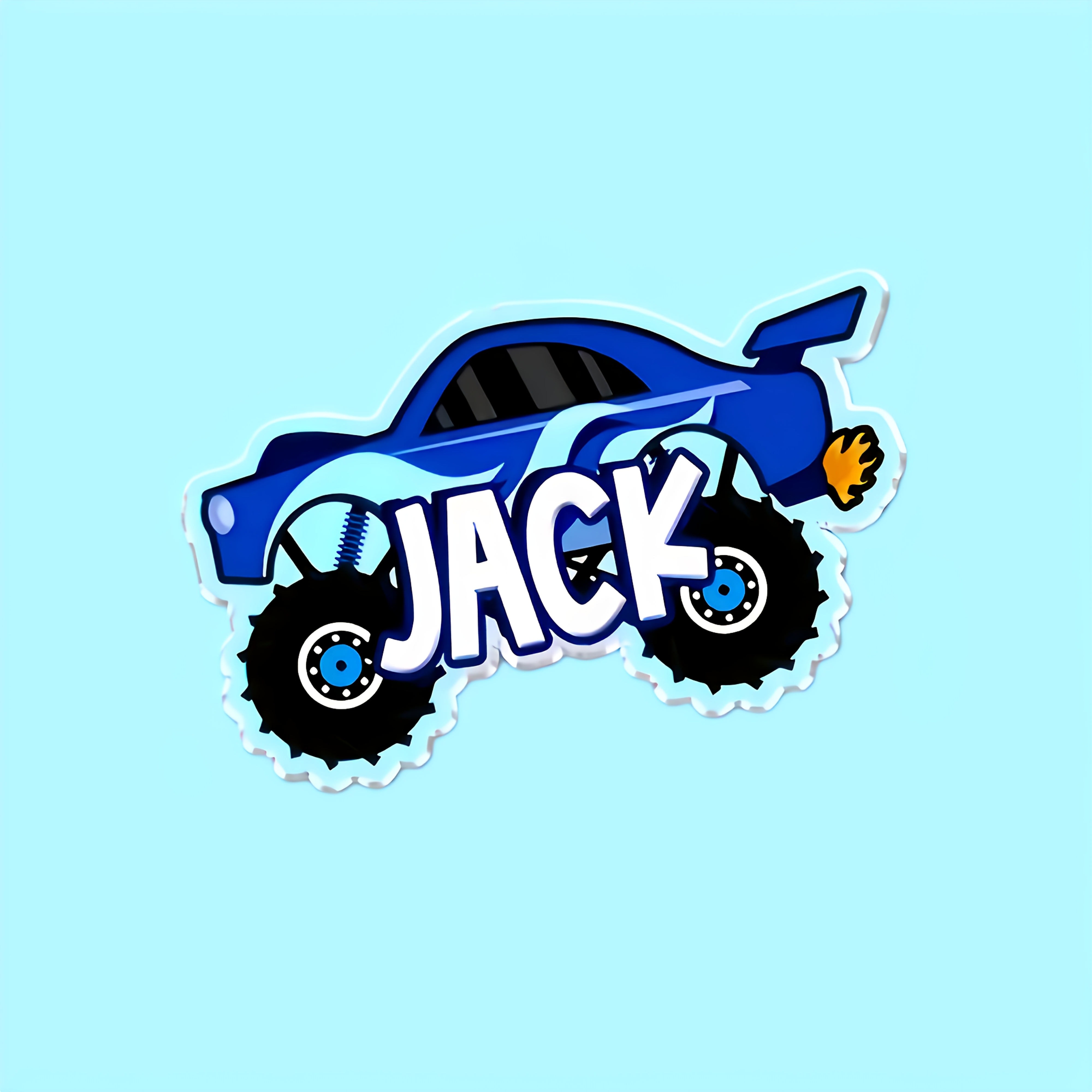 TEMU 2d Flat, 2d Flat Personalized Monster Truck Backpack Name Tag – Custom Backpack Label & Keychain. A Must-have For Back-to-school. Great Gift For