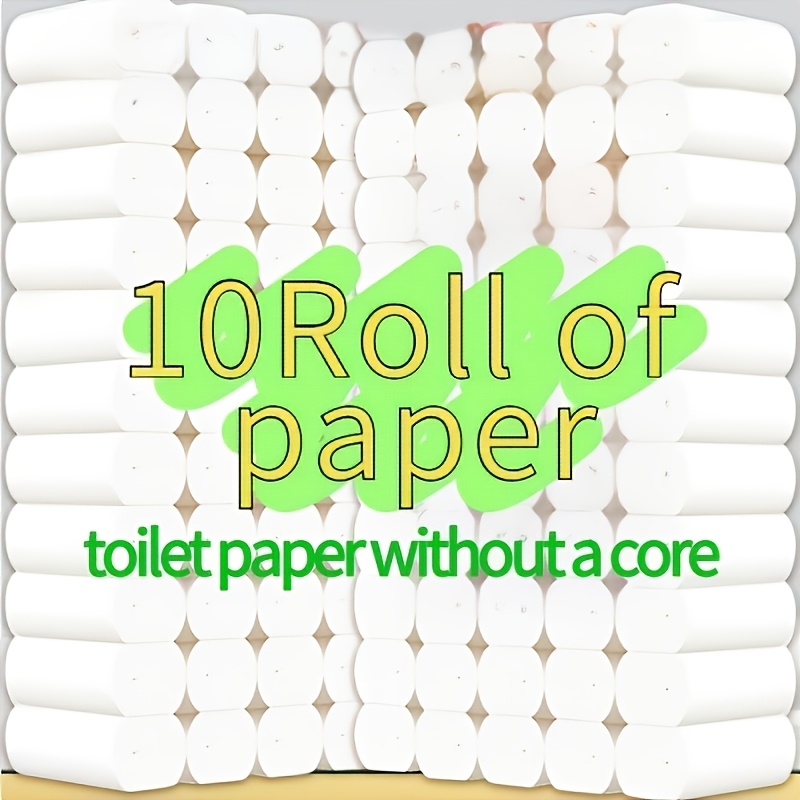 TEMU Lot de 10 rouleaux de papier toilette 600g, essuie-tout de qualité supérieure, pack ménager économique, convient pour un usage , stockage de