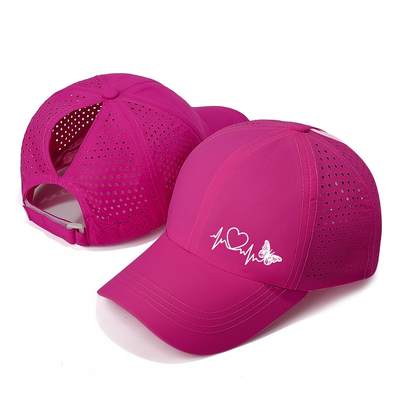 TEMU Gorra con visera para deportes al , de secado rápido, y ajustable para de caballo/moño, para , natación, tenis - No elástica, limpiable, con