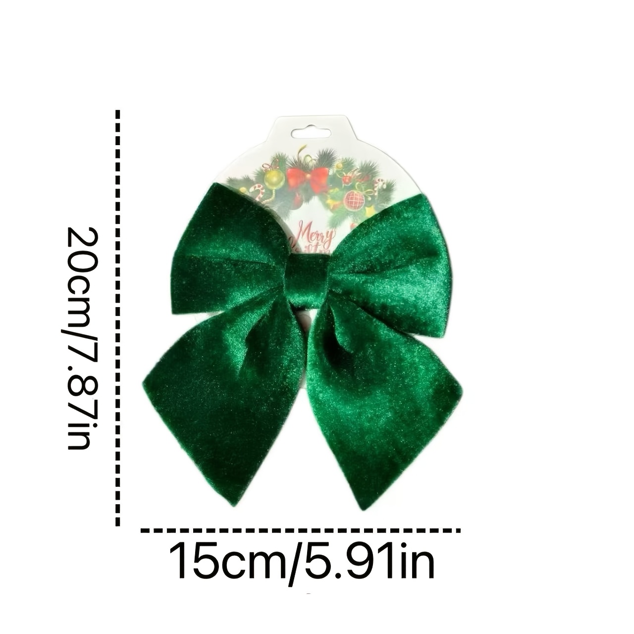 TEMU in tessuto verde da 20 cm per decorazioni 'albero di Natale, confezioni regalo e lavoretti fai da te - Elegante ornamento a per ghirlande, ,
