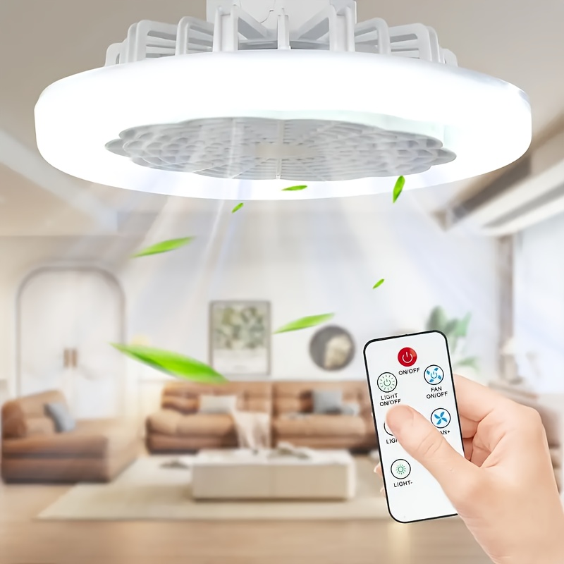 an e27 fan light that   controlled remotely easy to   powerful airflow     used as a fan alone after turning off the light adjustable smart led ceiling fan the perfect companion for sleep suitable for bedrooms living rooms kitchens and more an   for holiday gifts details 1