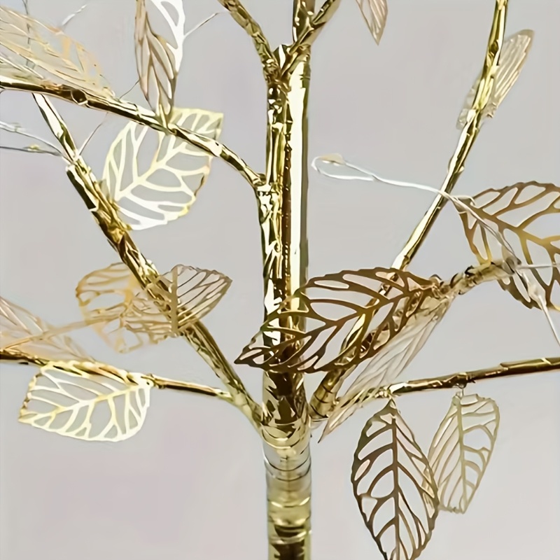 TEMU 1 Tree Lamp/ Leaf Lamp, Or Battery Powered, 72 Led Copper Wire String Lights, Touch Switch, 3 / On/flashing Tree Lamp, For Home Decoration, Room