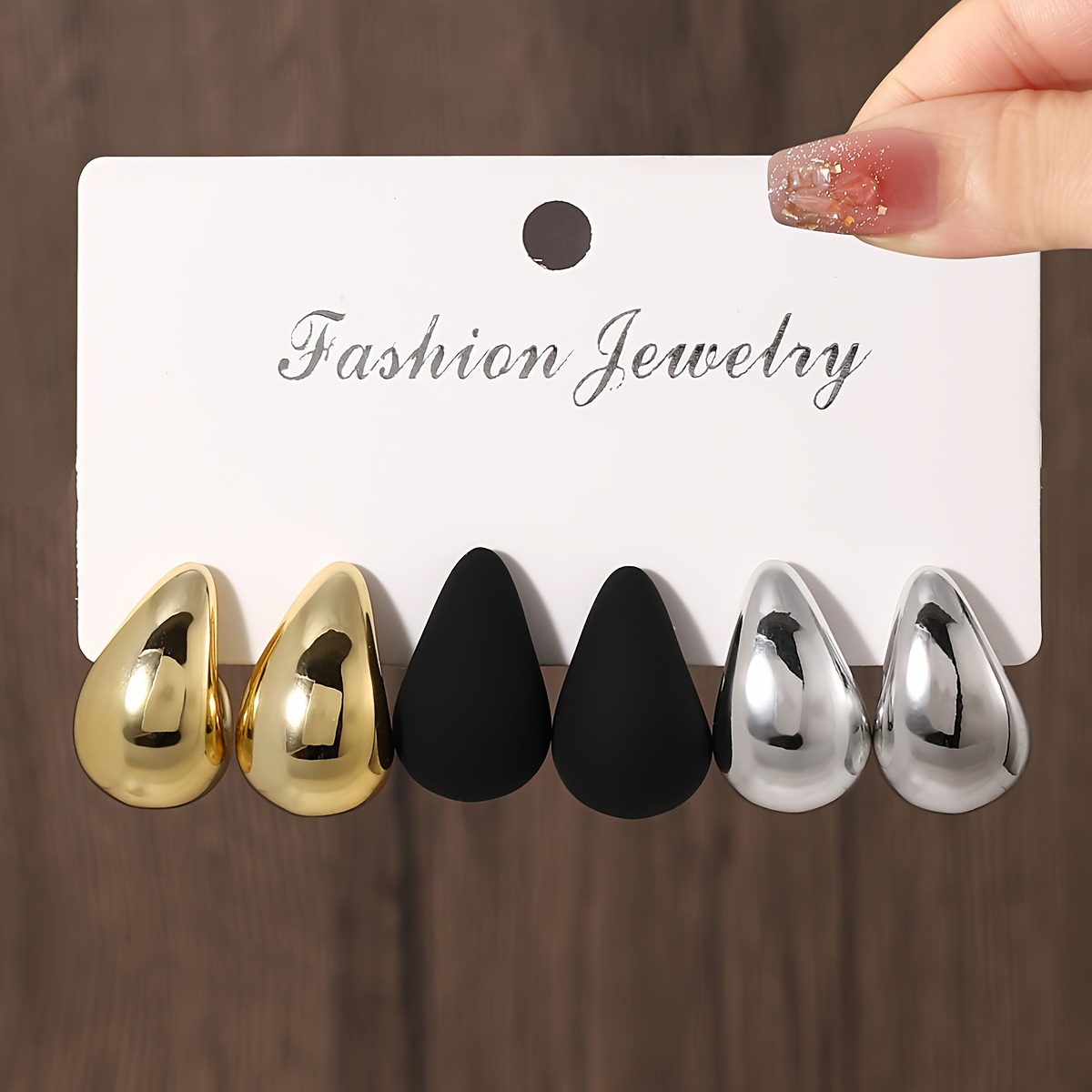 

6-pack Teardrop Drop Earrings, , Alloy, , Fashionable Party Jewelry For Women, Glittering , Wear