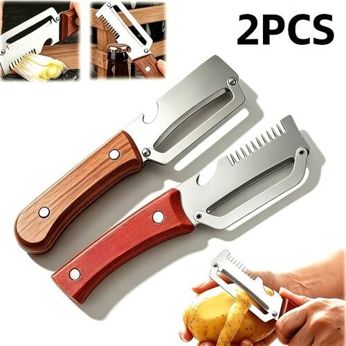 imagem do item descascador e fatiador de legumes multifuncional resistência, 2 peças - utensílio de cozinha com design ergonômico, , adequado para descascar e os tipos de legumes, frutas e , um presente atencioso para várias ocasiões