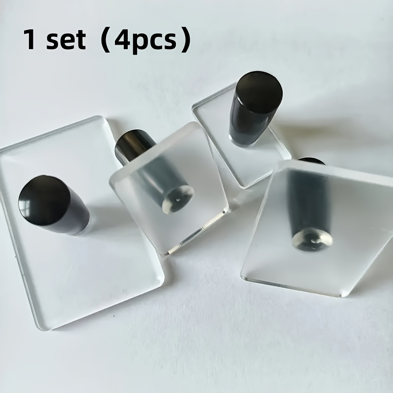 E-shop 1 Set (4 Stück), Griff Acryl Rechteckig Transparent Stempel Zusätze