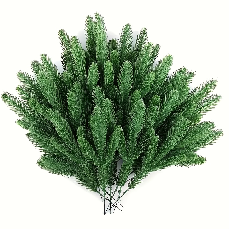 item picture 50 artificial pine branches   pine needles spray suitable for diy christmas wreaths and   decor plastic material container not included