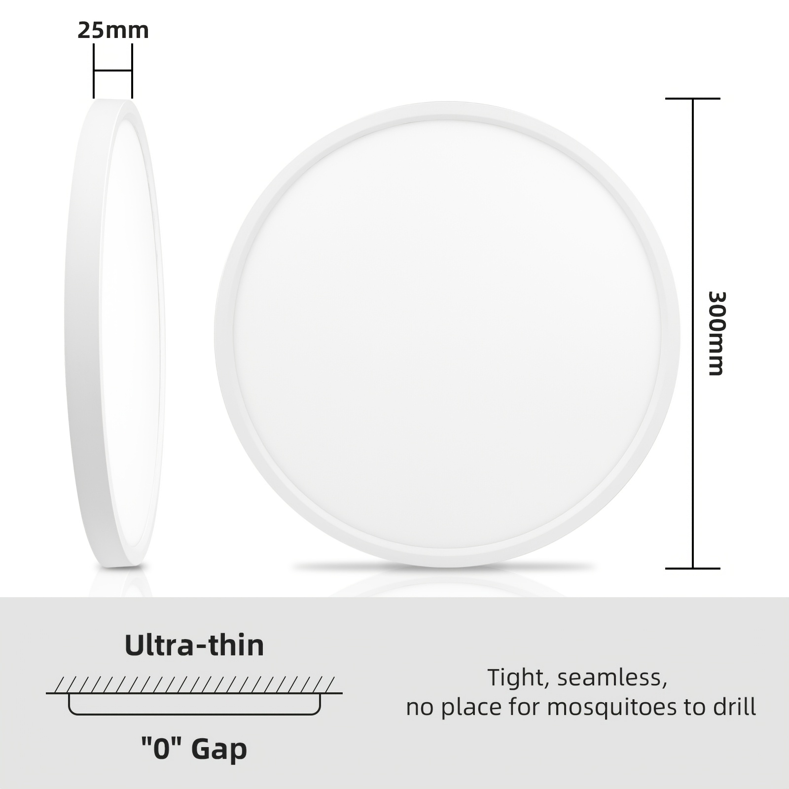 Image of Led Bedroom Lights 30cm 36w, Led Ceiling Lights, Cool White Warm White, Ultra-thin, Modern Flush Ceiling Light For Bedroom, Kitchen, Hallway, Porch, Utility Room