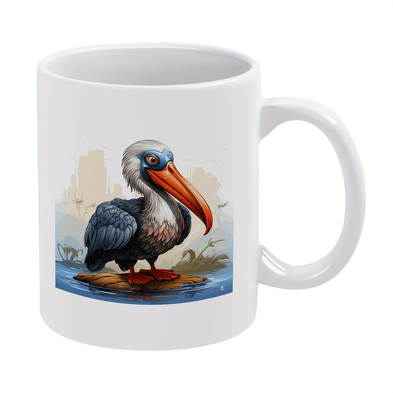 Ceramic Coffee Mug Bird White Tea Cup Hot Cold Drinks Gift - Temu