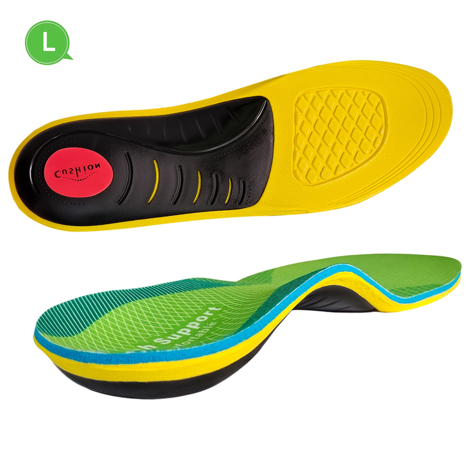 TEMU 240 lbs Strong Arch Support Insoles, High Arch Support Sport Insole For Flat Feet, Cushioning Insoles, Comfortable & Breathable, For , For Work