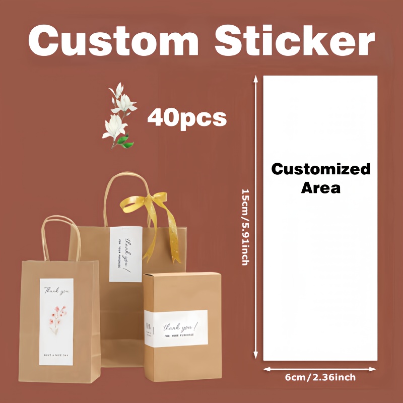 TEMU 40/80/160pcs Custom Stickers/personalized Stickers/custom Seal Labels/decorative Stickers/removable Stickers/waterproof Stickers - Customizable