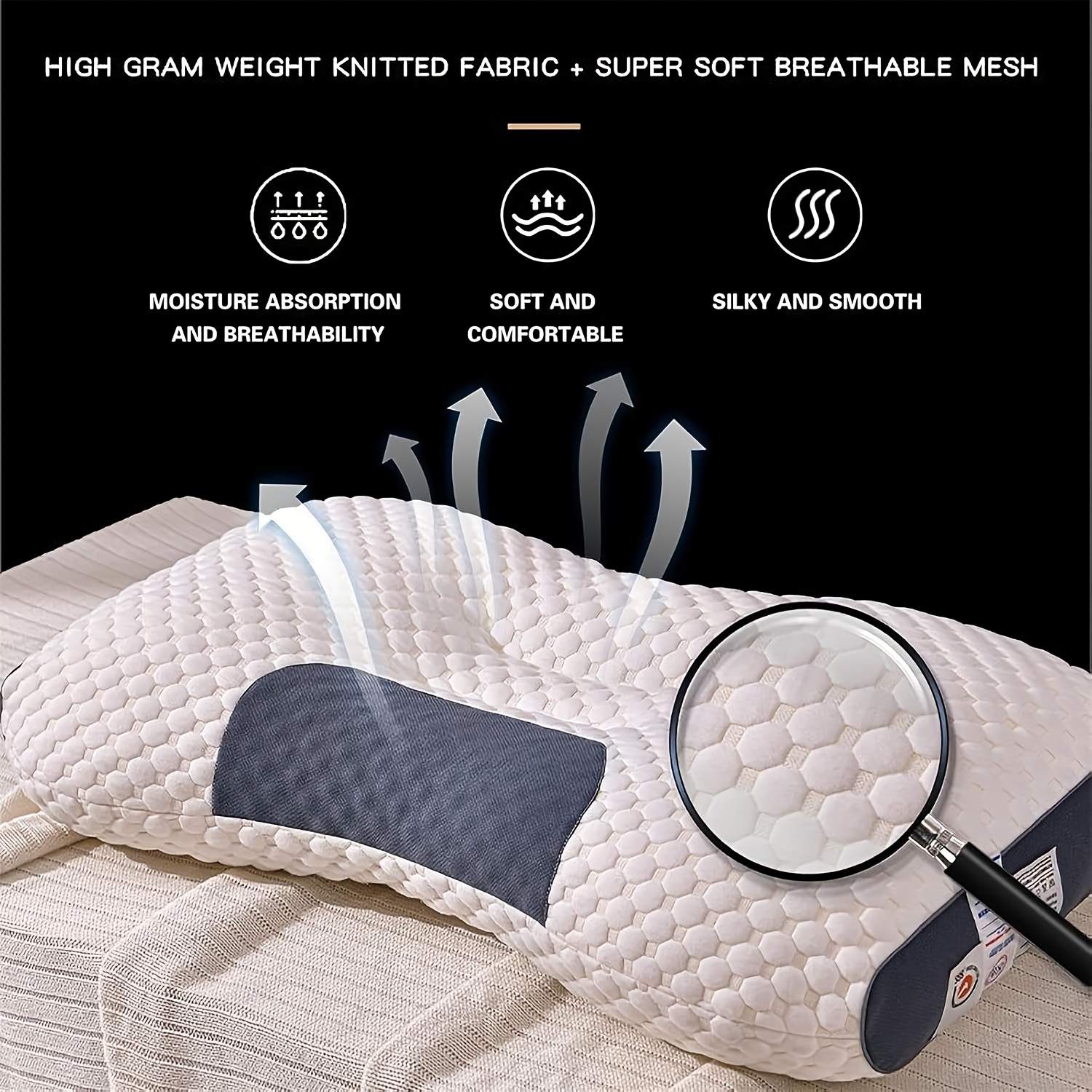 4 2 1 neck massage couple pillow adjustable ergonomic orthopedic support high quality pillow fill removable pillowcase gifts details 1