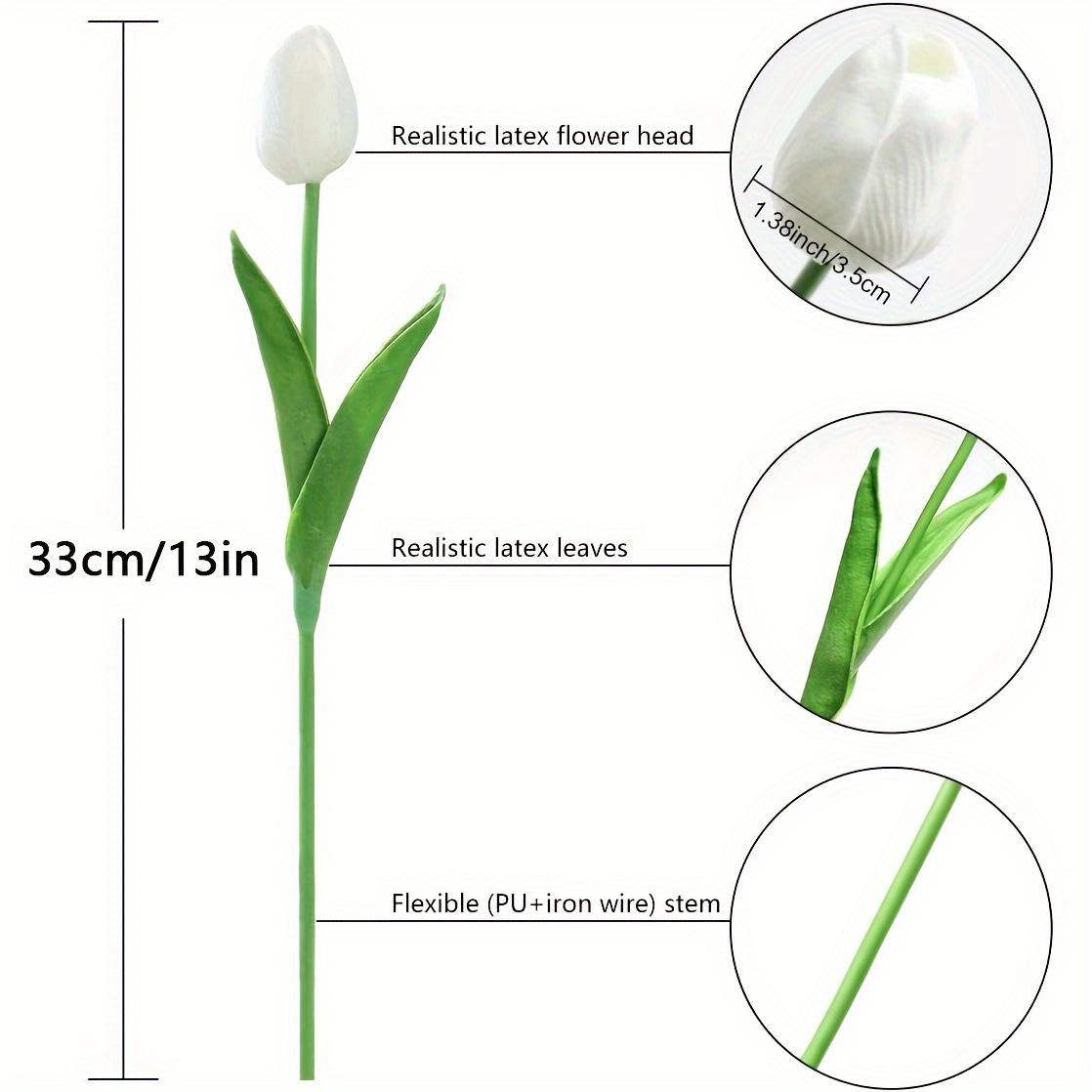 Real Touch Tulips Ivory Cream White Tulips Flowers for Wedding Bridal  Bridesmaids Bouquet Flowers Table Centerpieces MW01502 -  Canada