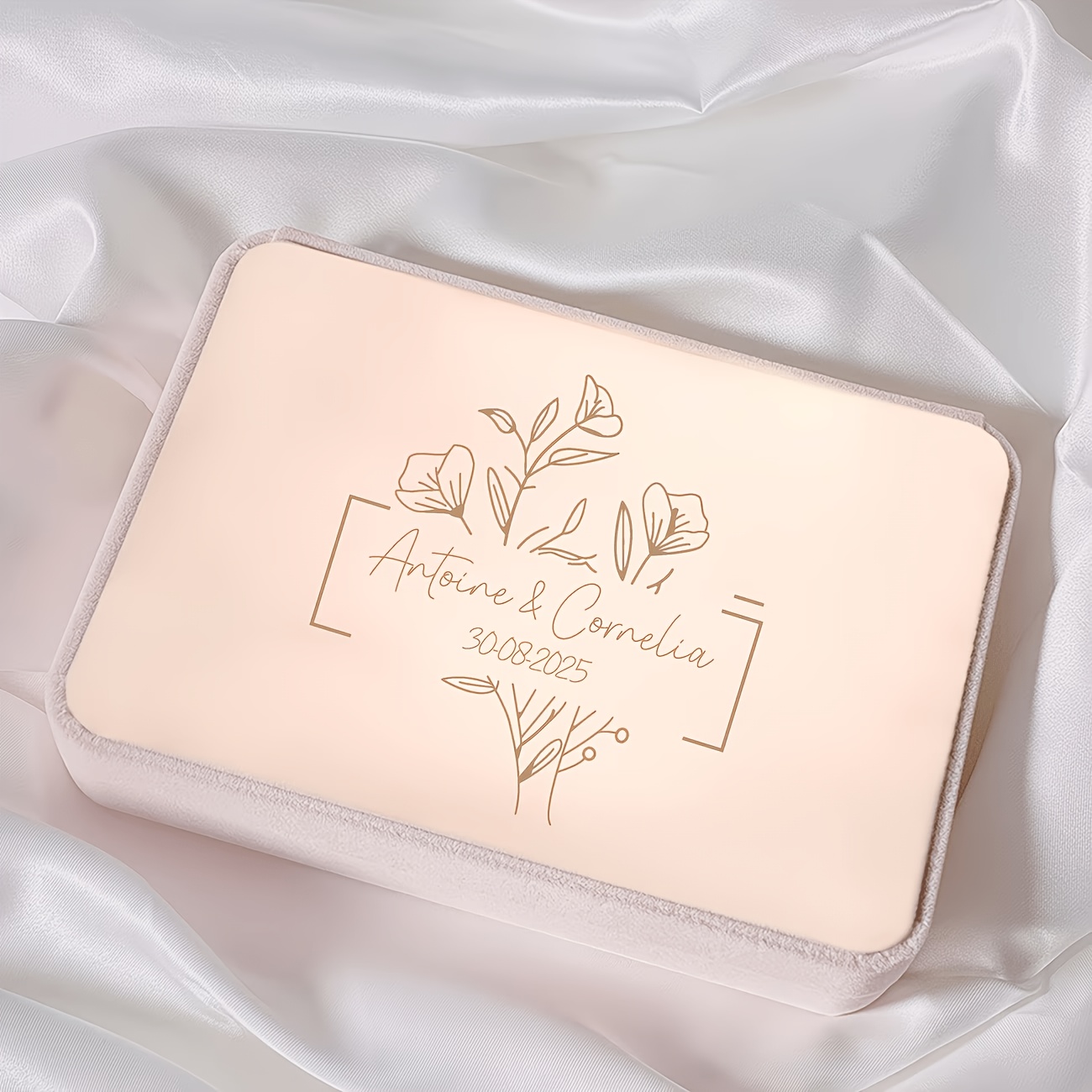 Custom Velvet Jewelry Box with Mirrored Acrylic Decoration
