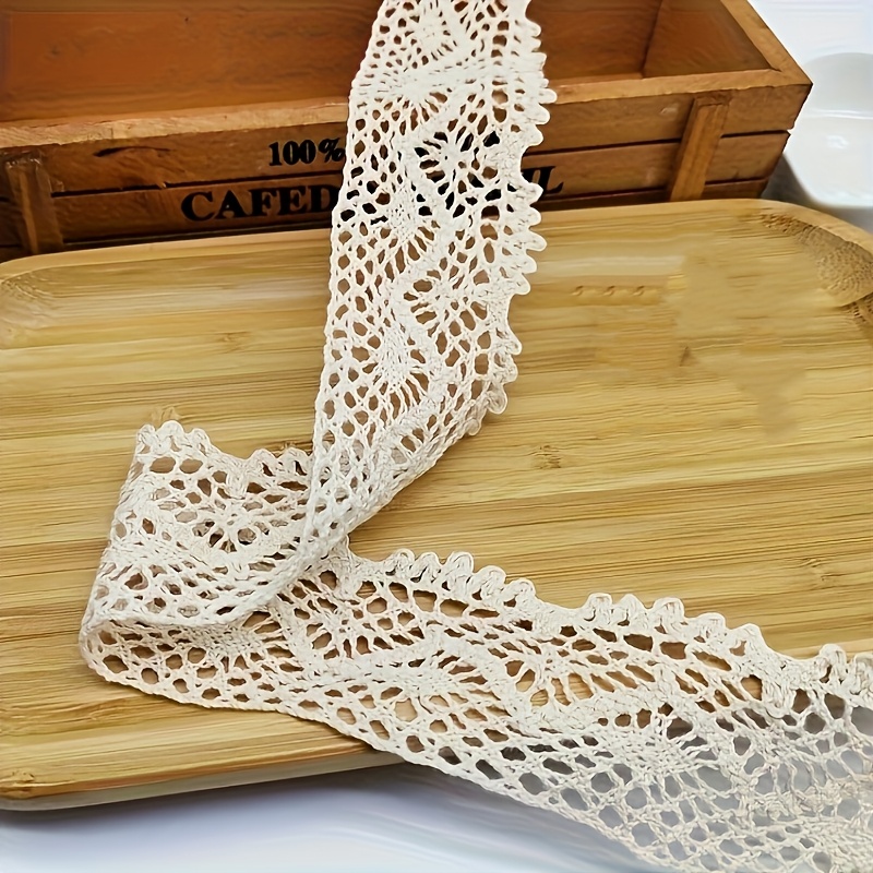 E-shop Eine Rolle mit 5 Metern gewebter Spitze für Hanfu Dekoration, geeignet für Kleidung, Bettwäsche und Kleiderborten mit hohlen Blumenmustern.