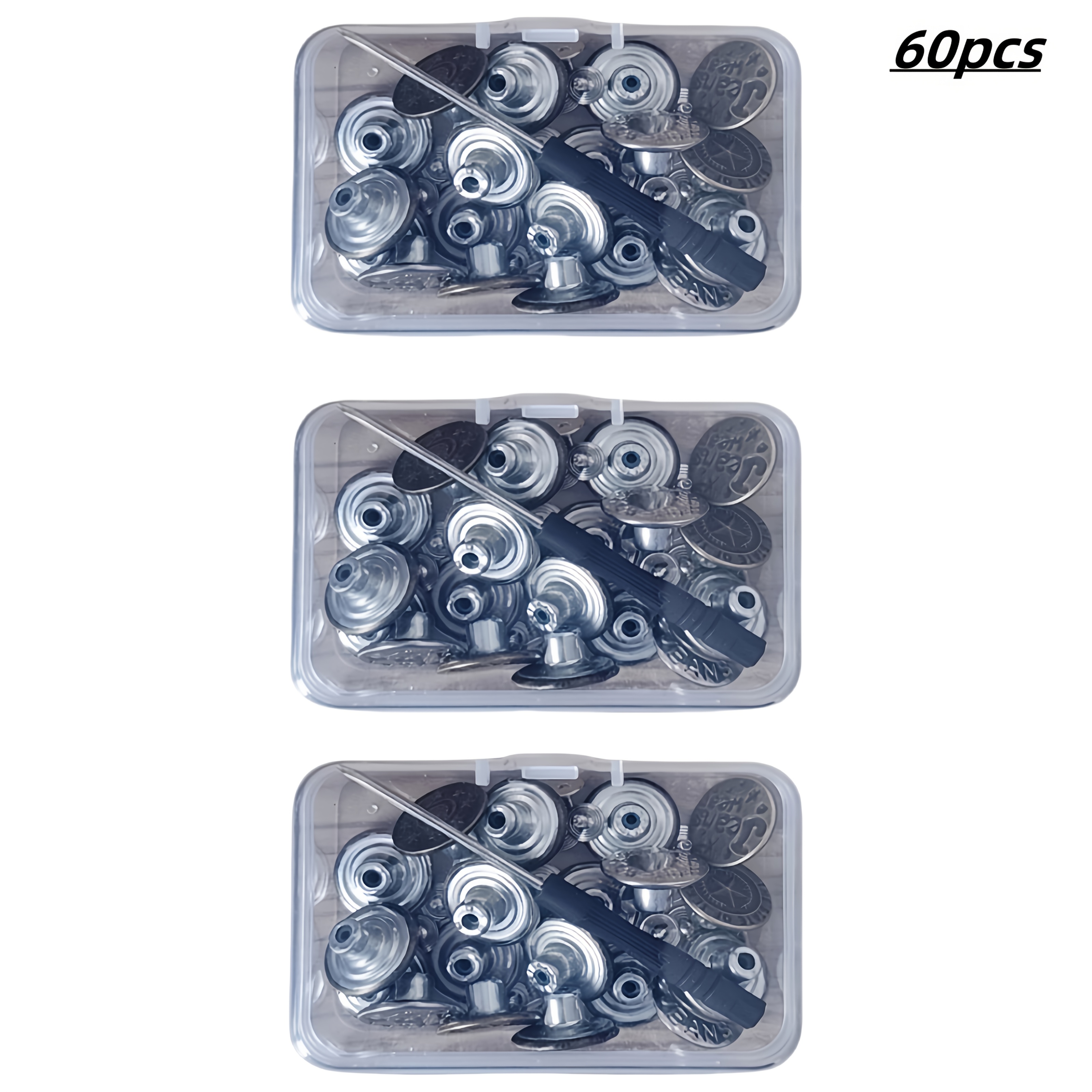 TEMU [adjustable ] 60pcs Adjustable Metal - No Sew, Detachable Waistband Tightener For Women's Pants, Plus Screwdriver And Box