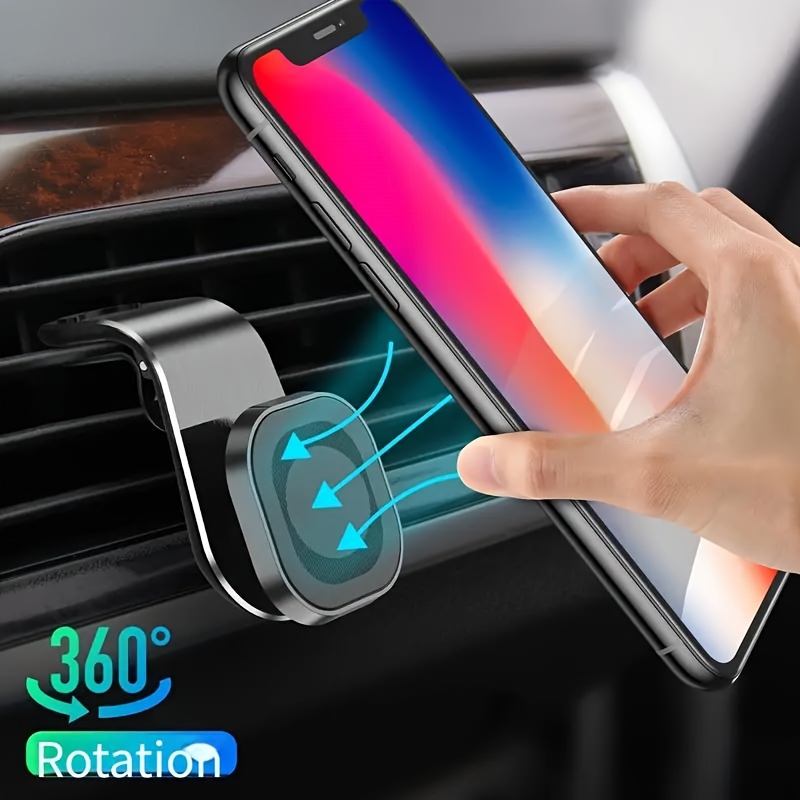 

360° Rotatable Magnetic Phone Holder - Universal Full Screen Display, Aluminum Alloy, Office & Car Vent Mount