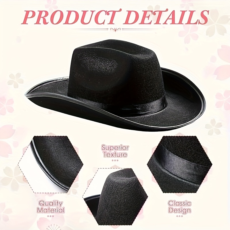 Chapeau Cowboy Homme Femme - Taille Unique Réglable 56-58cm - Style Western Avec Bandeau