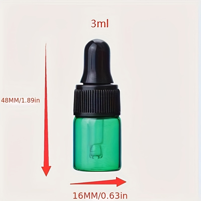 エッセンシャルオイル用5個セット 低アレルギー性ガラスドロッパーボトル - 10ml アンバーチンキュ*ル、旅行＆実験室使用に最適