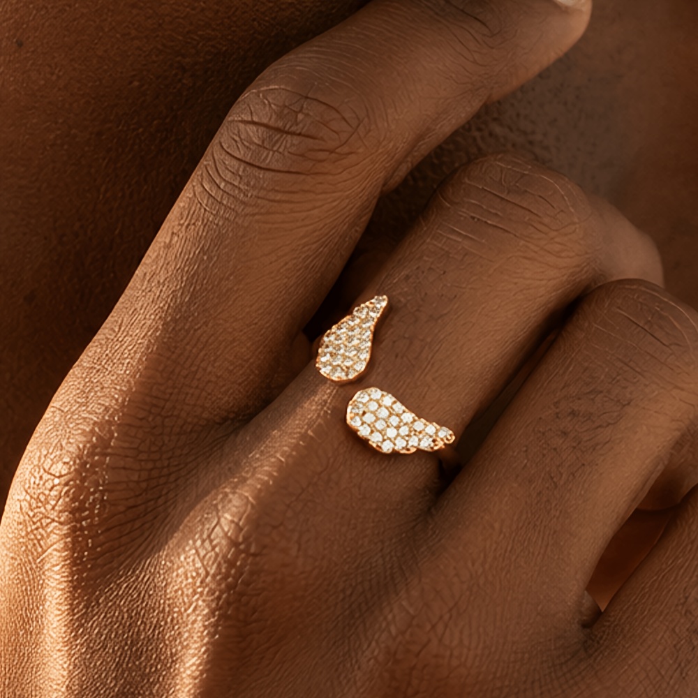 18K Gold Plated "Flying Together" Open-end Ring for Women