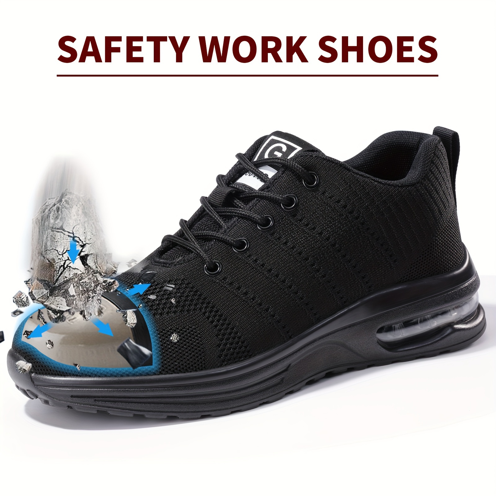 Men's Steel Toe Puncture Proof Anti skid Work Safety - Temu