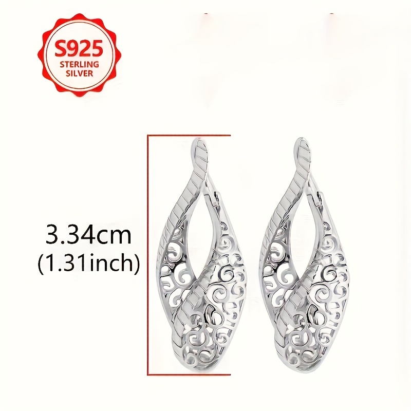Women's 925 Sterling Silver Hollow Design Earrings — Chic Gift