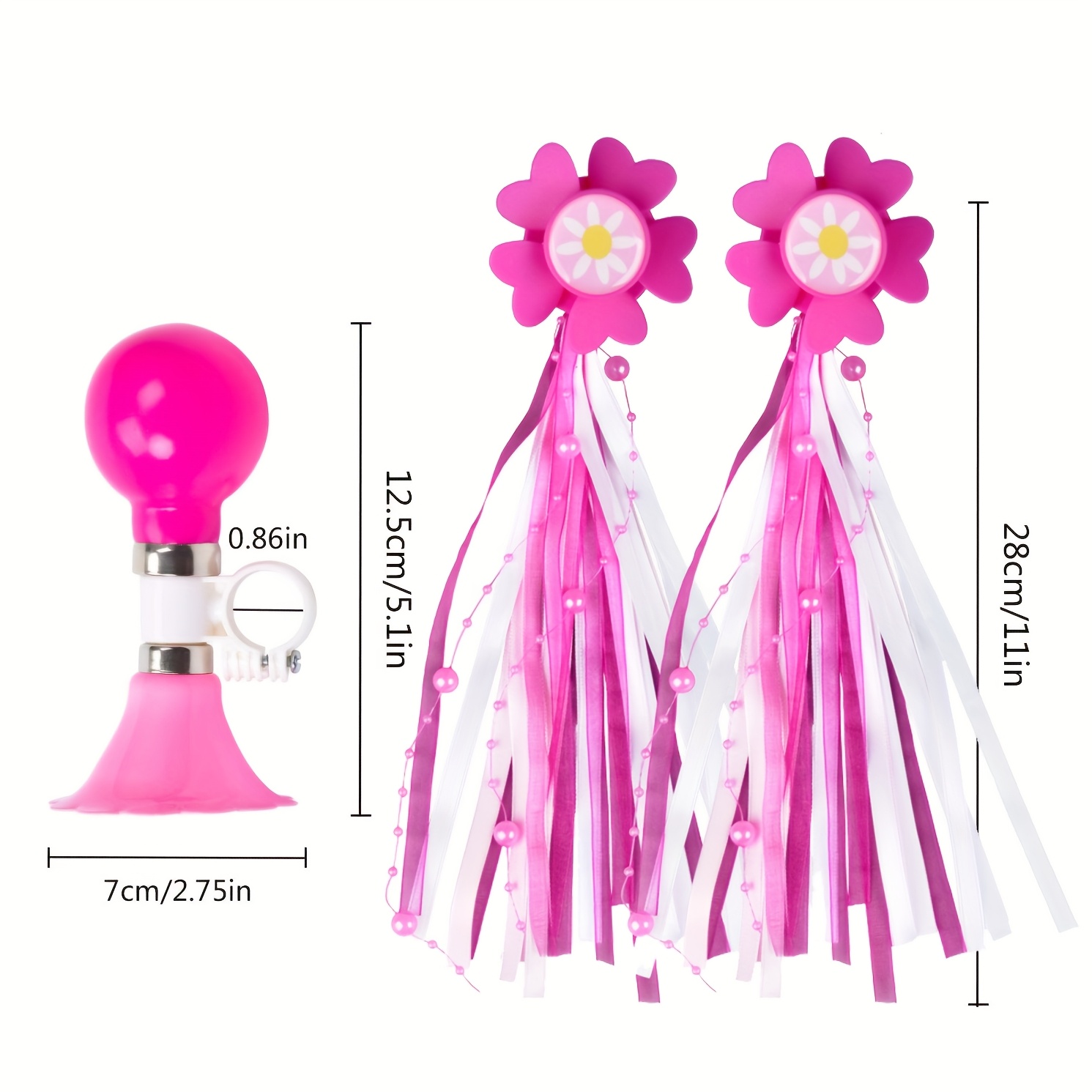 pink flower bicycle horn bell streamers classic Temu Sweden