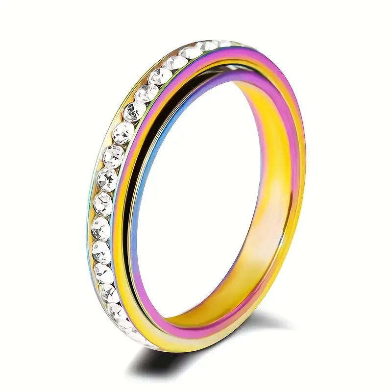 5pcs/set women s fashionable decompression rotating stainless steel ring, rotatable, decompression, meditation ring, suitable for daily wear, banquets, parties, festivals, birthdays, weddings, anniversaries, gifts, souvenirs, z modern t, r jewelry rotary couple wedding bound eng ring suit, banquets decoration, parties accessory, colless, board near gene ring for , gift for occasions Product details 2