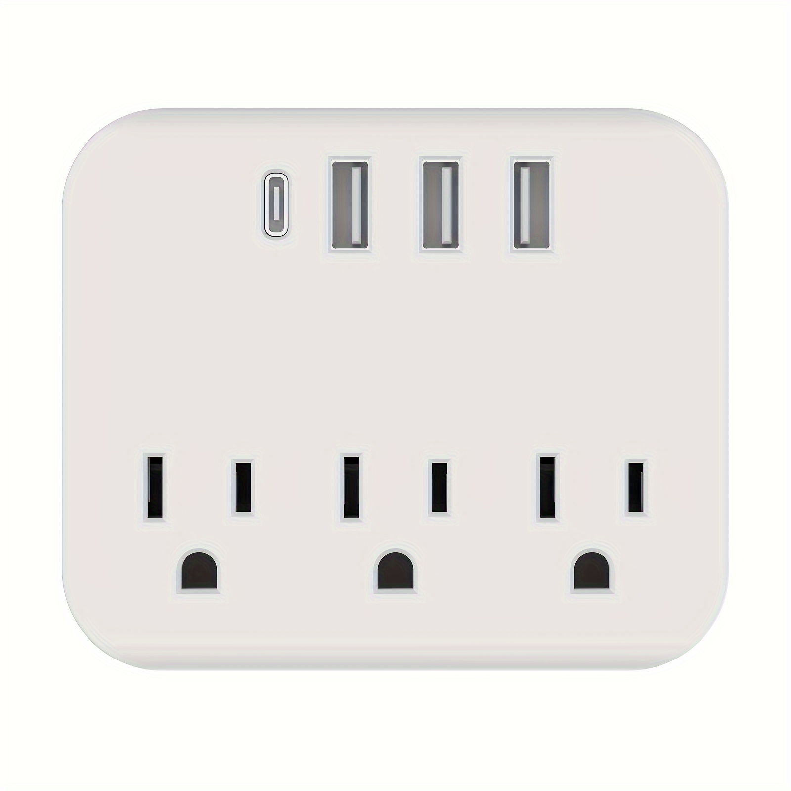 

4-outlet Protector Wall Charger With 4 Usb , Single-sided 1800j Adapter, Plug-in Type, Polished Surface, For Home, Travel, Office, 110v-130v Voltage, Plug, No Battery Included