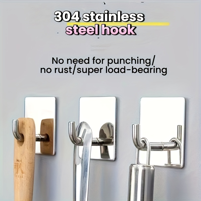 3pcs strong hooks stainless steel no drilling Temu Mauritius