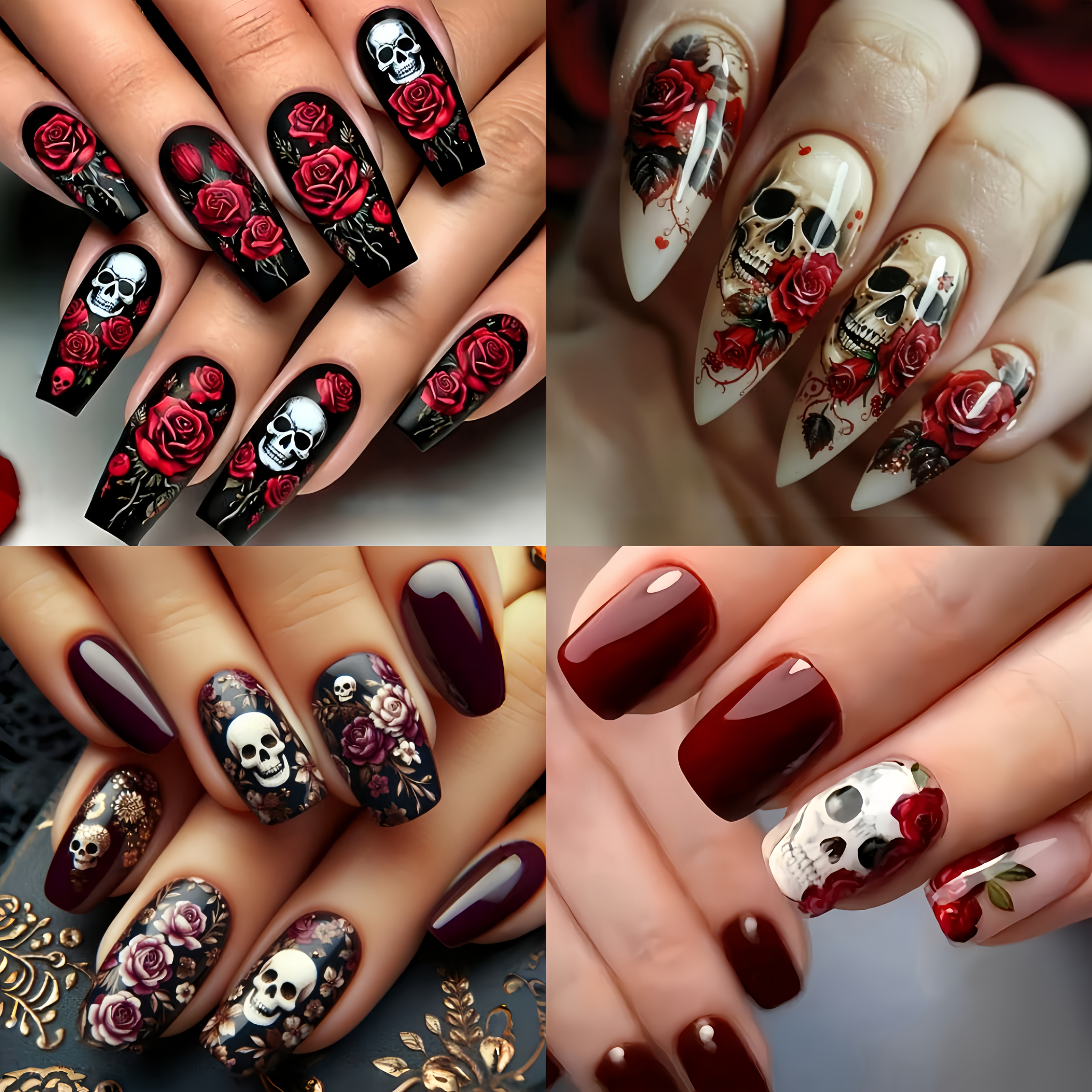 96pcs Nail Art Patch Combination Halloween Flower Pattern Nail Art Patch, Long European-shaped Nail Art Patch, Shiny Mixed Nail Art Patch, Detachable Mixed Nail Art, Simple, Fashionable And Art Patch