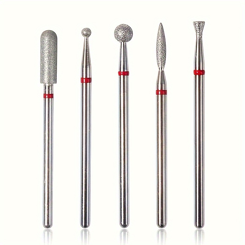 A Set Of 5 Professional Nail Drill Bits - High-quality Nail Acrylic Gel Pedicure Set Nail Art Polishing Tools, Manicure, Pedicure - , Durable, Long-lasting High Quality