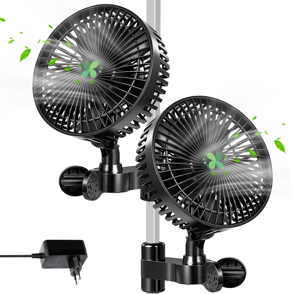 Image of 2pcs Clamp Fans - Intelligent Control Ec Variable Speed Clamp Fan For Hydroponic Planting Tent For Home Use