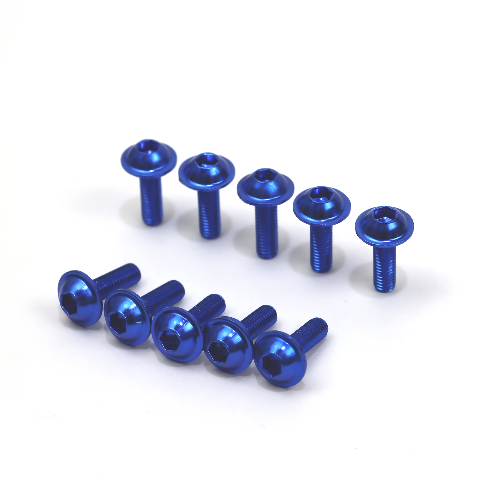 TEMU 10pcs M6x20mm Anodized Aluminum Alloy Motorcycle Fairing Bolts Kit, Multiple Colors Available, Universal Motorcycle Windshield Bolts, Suitable