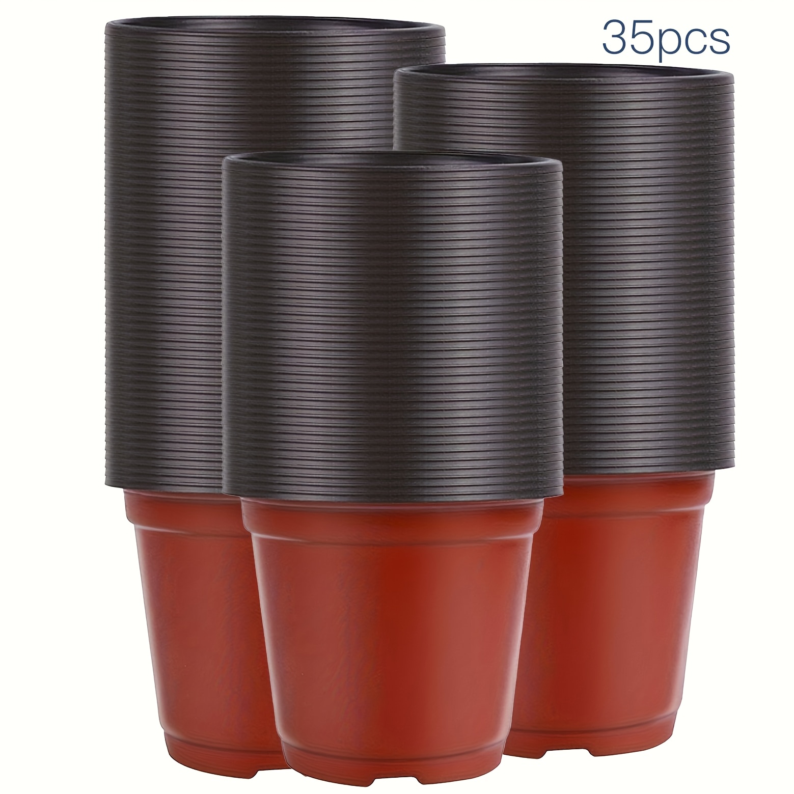 TEMU Reusable Seedling Pots Plastic - Planting Starter Pots With Drainage Holes, Nursery Pots Set