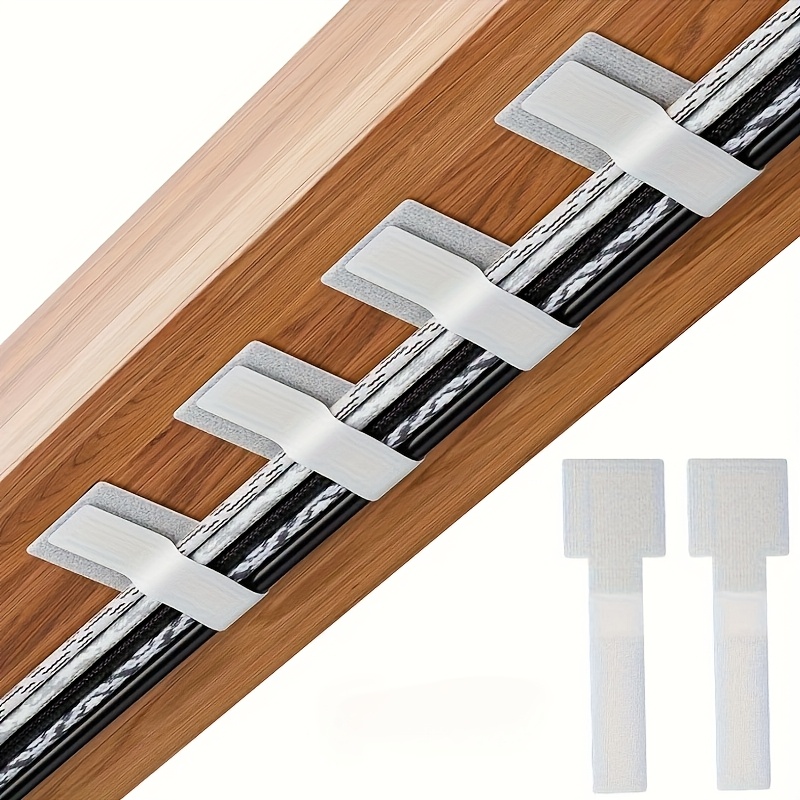 TEMU 28pcs Heavy-duty Self-adhesive Cable Ties | Black, Gray, White - Nylon Cable Organizers For Desktop Office Cable Management, Cable Straps