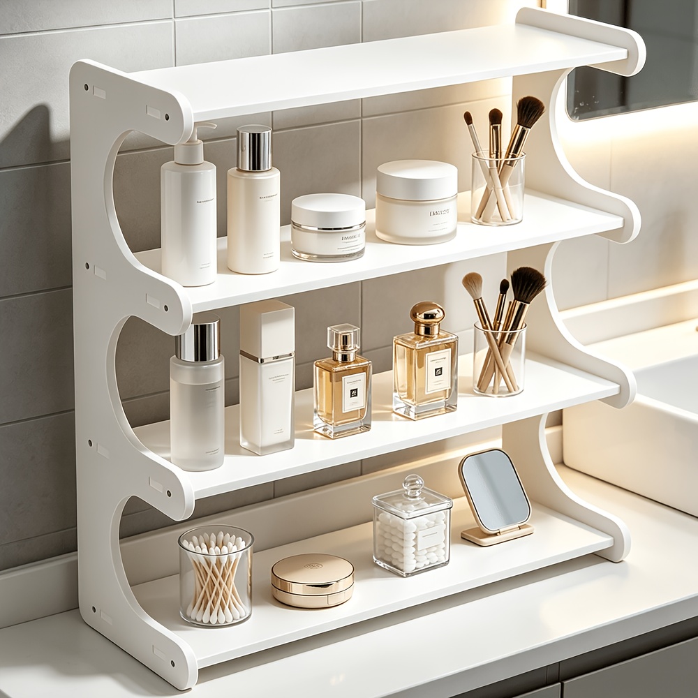 TEMU 4-tier Bathroom Organizers And Storage, Perfume Display, Vanity Storage, Makeup Organizer Countertop, Bathroom Counter Organizer, Bathroom