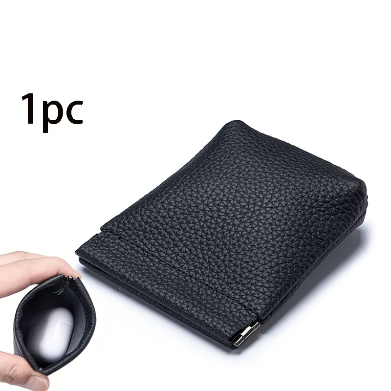 TEMU Mini Coin Purse, With Elastic Snap Closure, Earphone Storage, Small Wallet, Card Holder, Data Cable Organizer, Suitable For Men And Women,