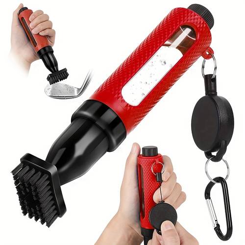 new hot selling golf club brush cleaner with retaining clip and press water bottle water volume visual spray brush essential golf additions for men women