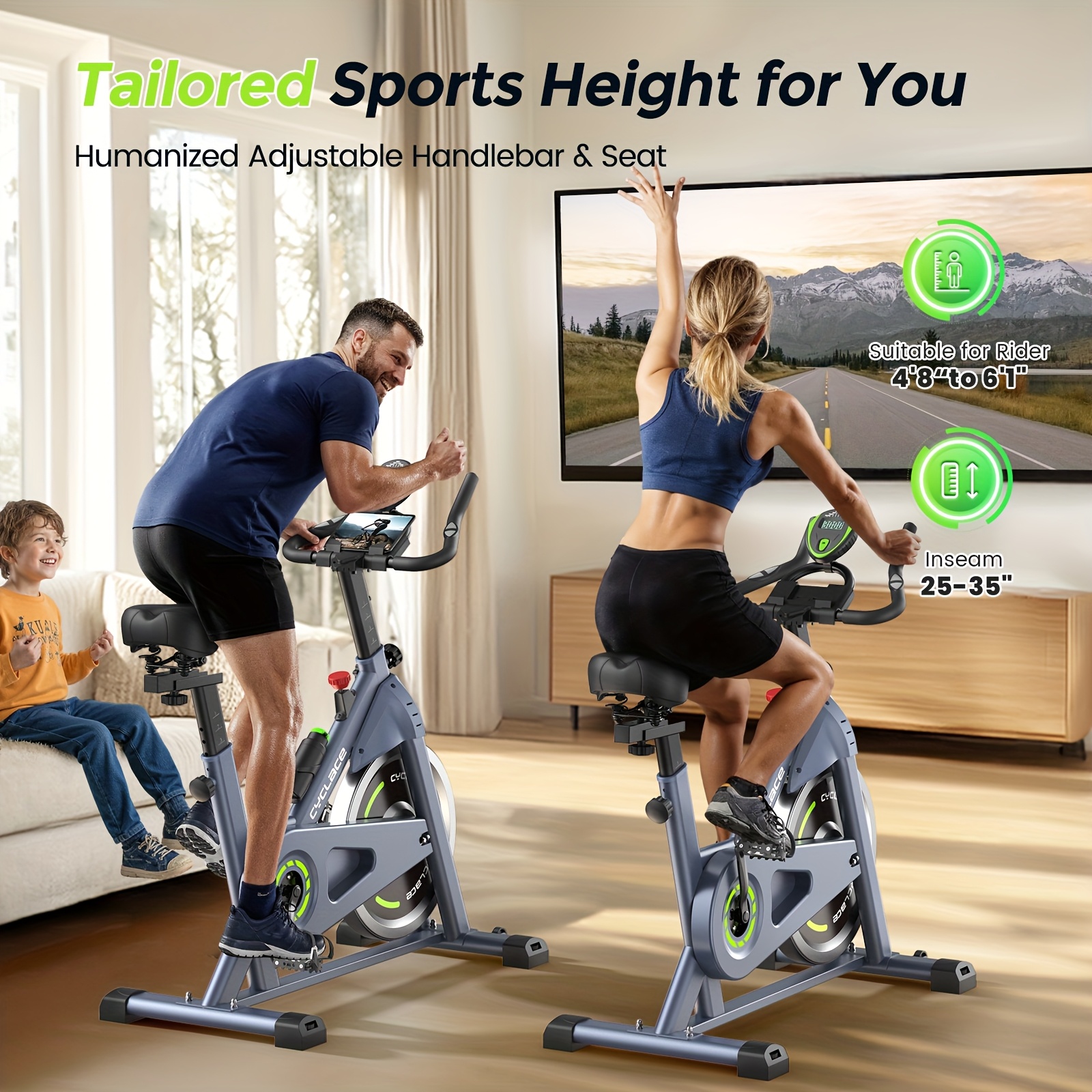 indoor folding magnetic upright exercise bike with sensor and lcd - Main Image