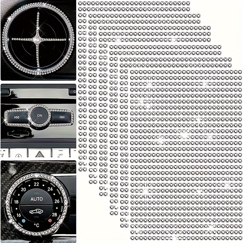 3mm Sparkling Acrylic Car Rhinestone Stickers - Self-adhesive Diamond-patterned Decals For Stylish Auto Interior Decor, Vehicles, Car Stickers Decals
