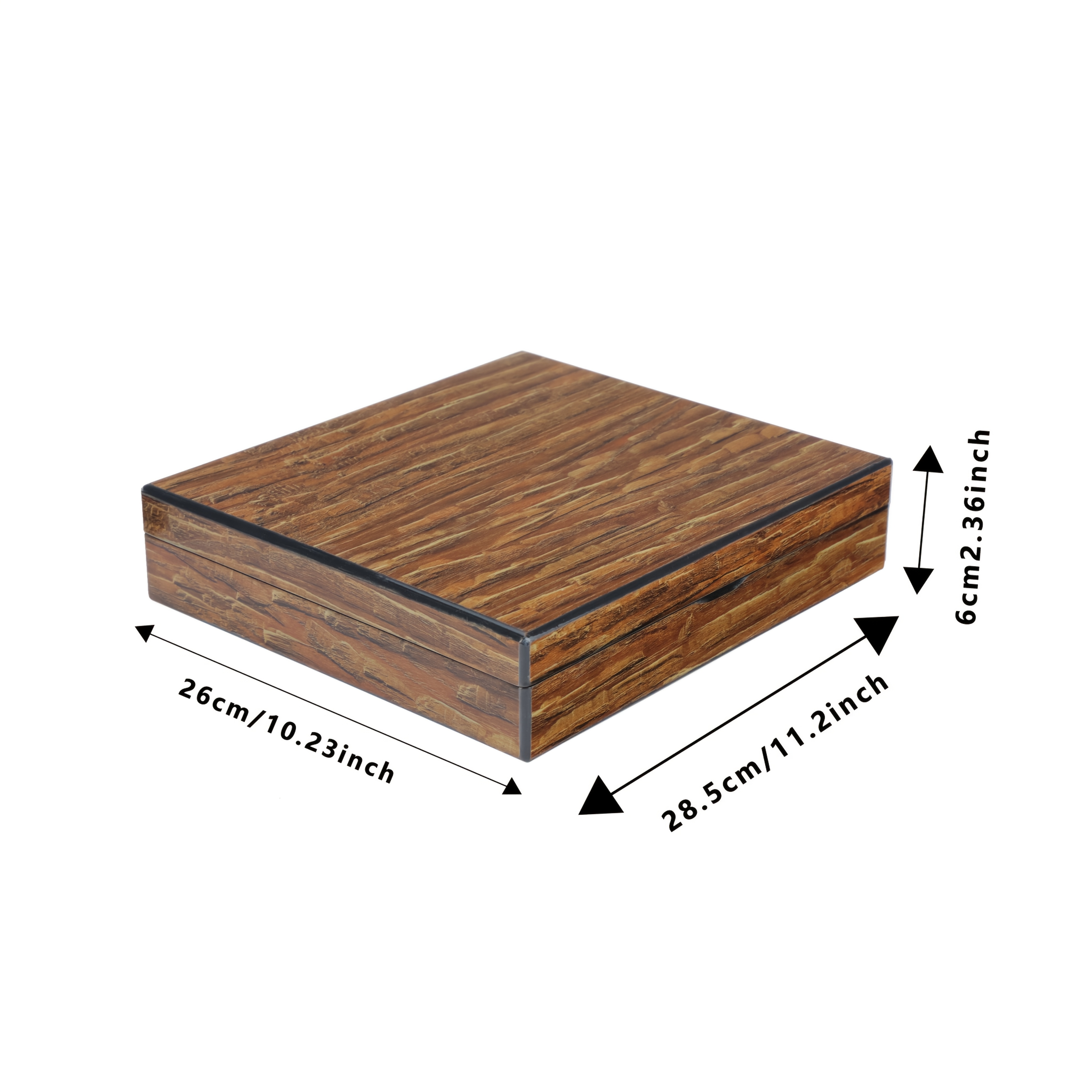 1 caja de almacenamiento de madera vintage elegante con diseño de grano de madera barnizada - Ideal para joyas, relojes y regalos para hombres y mujeres, incluye forro suave de seda, perfecta para el Día del Padre, el Día de la Madre y regalos navideños, cajas de joyas, cajas de joyas