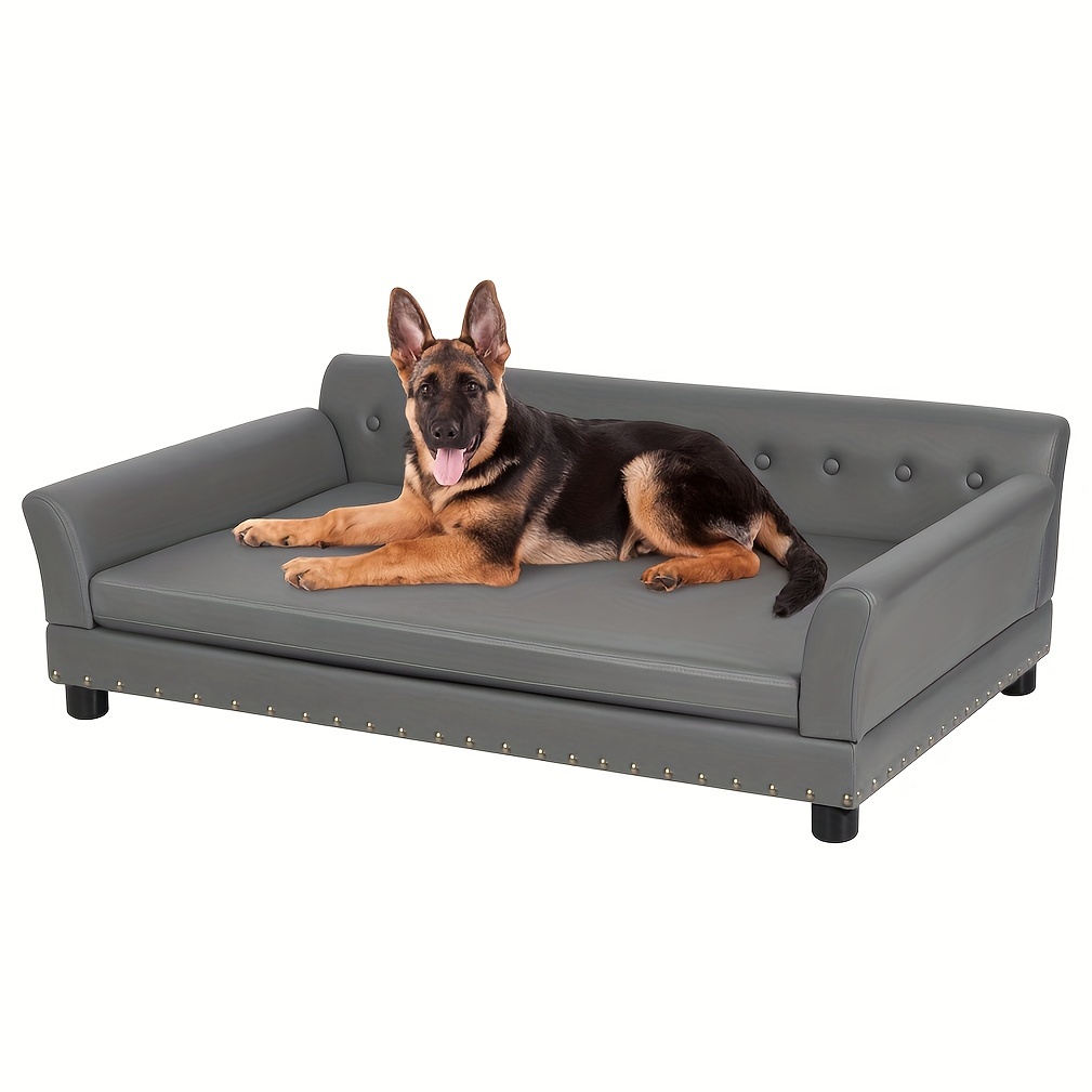 E-shop XL/Große Hundesofa, Hunde-Sessel, Hundebett mit abnehmbarem Design – Luxuriöses graues Sofabett für mittelgroße bis große Hunde – Hochwertige