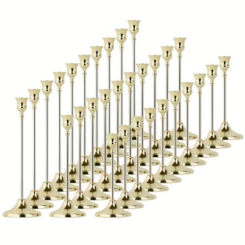 15pcs 30pcs elegant metal candleholder suitable for weddings parties polished table centerpiece for romantic dinners christmas valentines for decor compatible with candles wax not included