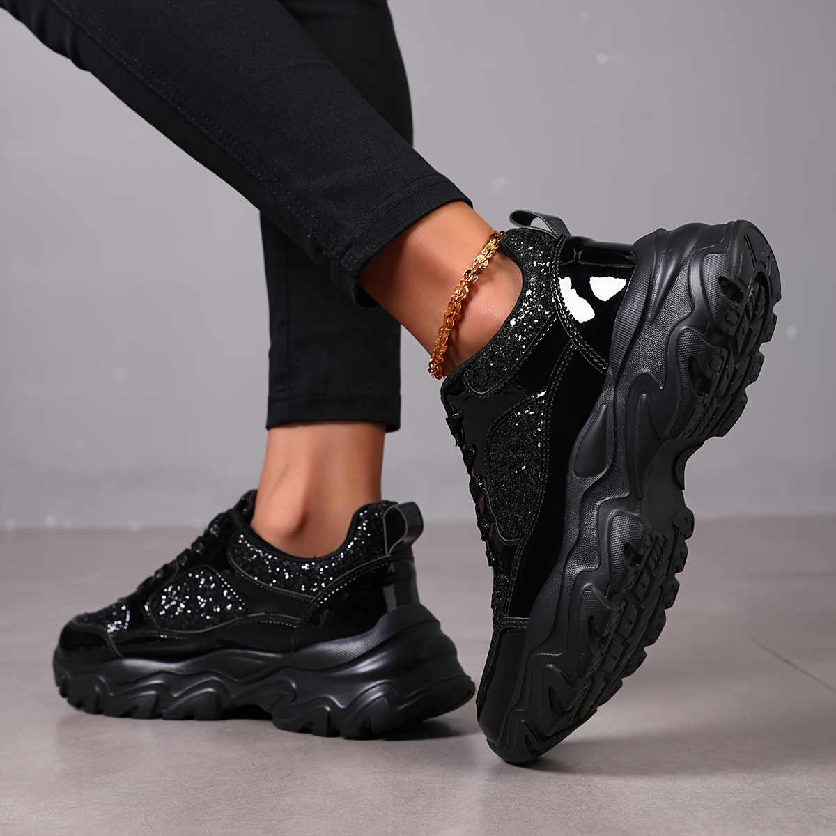 Chunky sneakers black online