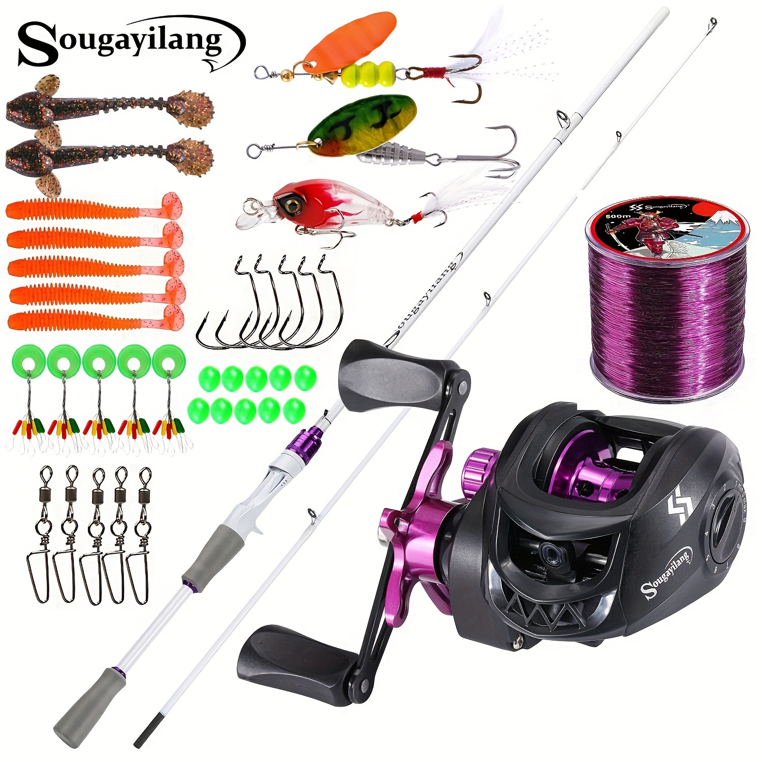Sougayilang Spinning Casting Fishing Rod 1.8/2.1m Rod 4 Sections