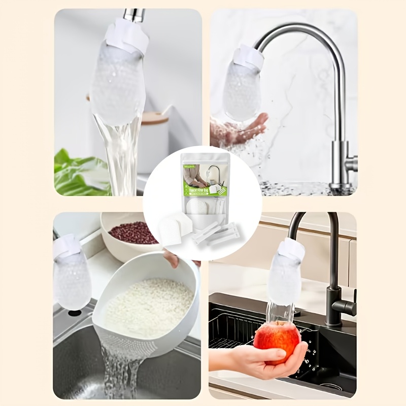 20pcs faucet filter bags 5 zip ties extended thickened version suitable for household kitchen faucet filter pads removes impurities filters sediment rust and faucet filter bags essential for and hotel use Product details 3